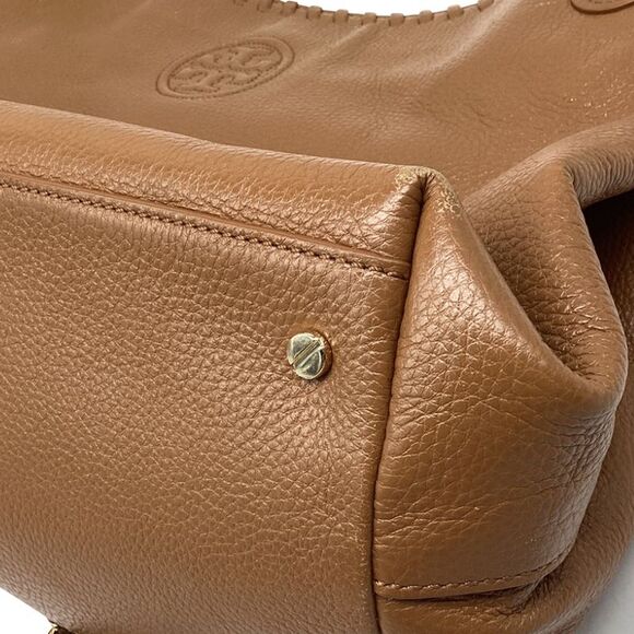 Tory Burch Whipstitch Marion Tote Bag in Tan Leather - Picture 8 of 12